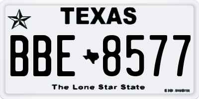 TX license plate BBE8577