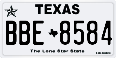 TX license plate BBE8584