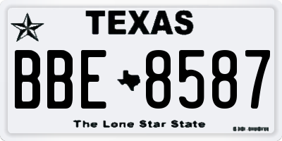 TX license plate BBE8587