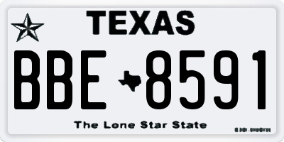 TX license plate BBE8591