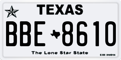 TX license plate BBE8610