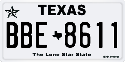TX license plate BBE8611