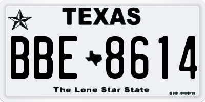 TX license plate BBE8614