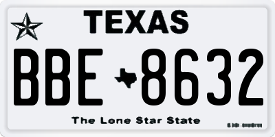 TX license plate BBE8632