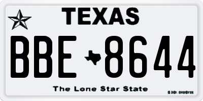 TX license plate BBE8644