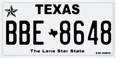 TX license plate BBE8648