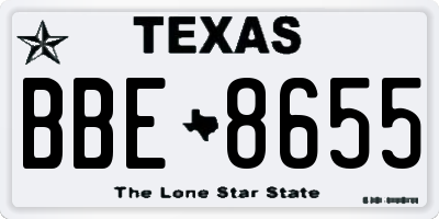 TX license plate BBE8655