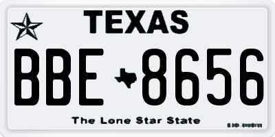 TX license plate BBE8656