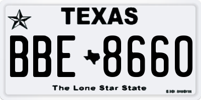 TX license plate BBE8660