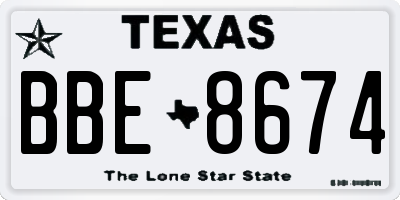 TX license plate BBE8674