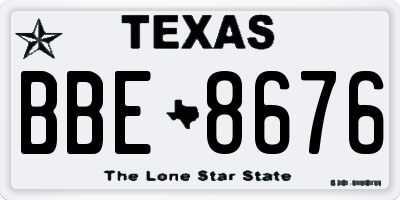 TX license plate BBE8676