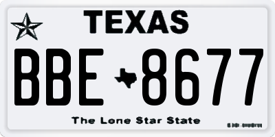 TX license plate BBE8677