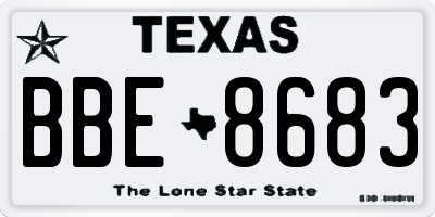 TX license plate BBE8683