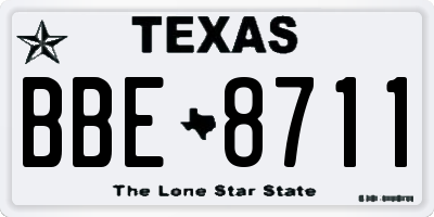 TX license plate BBE8711