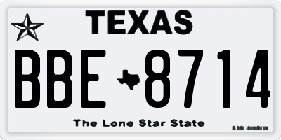 TX license plate BBE8714
