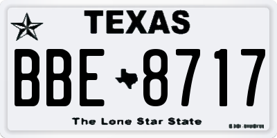 TX license plate BBE8717