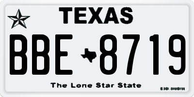TX license plate BBE8719