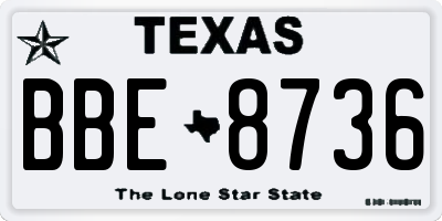 TX license plate BBE8736