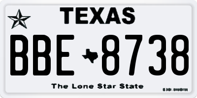 TX license plate BBE8738