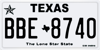 TX license plate BBE8740