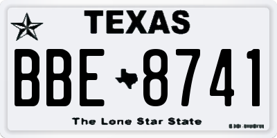 TX license plate BBE8741