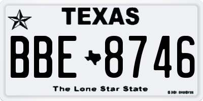 TX license plate BBE8746
