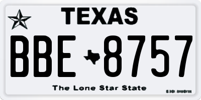 TX license plate BBE8757
