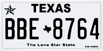 TX license plate BBE8764