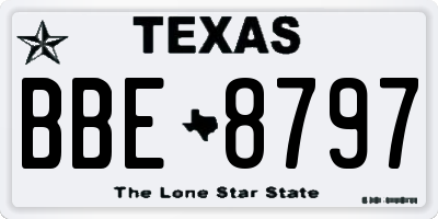 TX license plate BBE8797