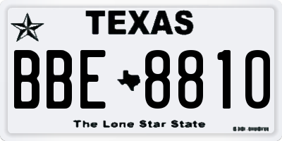 TX license plate BBE8810