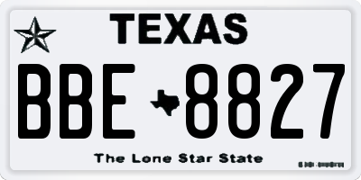 TX license plate BBE8827