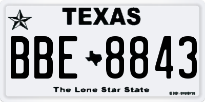 TX license plate BBE8843