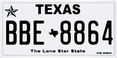 TX license plate BBE8864