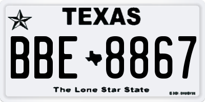 TX license plate BBE8867