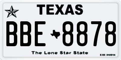 TX license plate BBE8878
