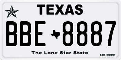 TX license plate BBE8887