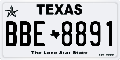 TX license plate BBE8891