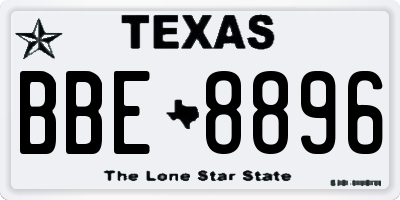 TX license plate BBE8896