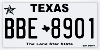 TX license plate BBE8901