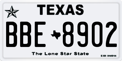 TX license plate BBE8902
