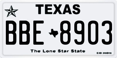 TX license plate BBE8903