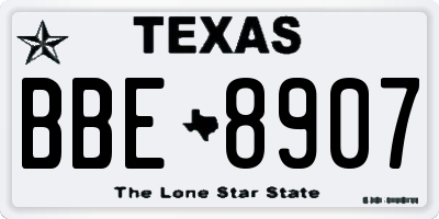 TX license plate BBE8907