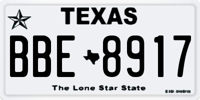 TX license plate BBE8917