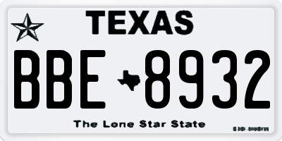 TX license plate BBE8932