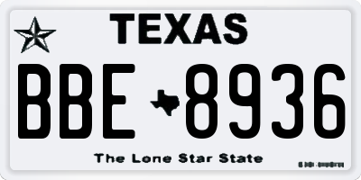 TX license plate BBE8936