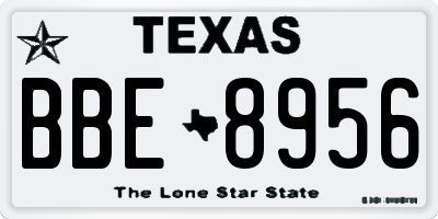 TX license plate BBE8956