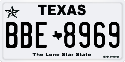 TX license plate BBE8969