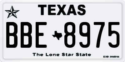 TX license plate BBE8975
