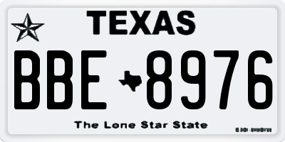 TX license plate BBE8976