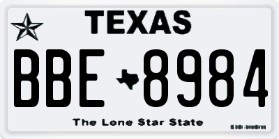 TX license plate BBE8984